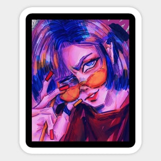 Badass anime girl Sticker